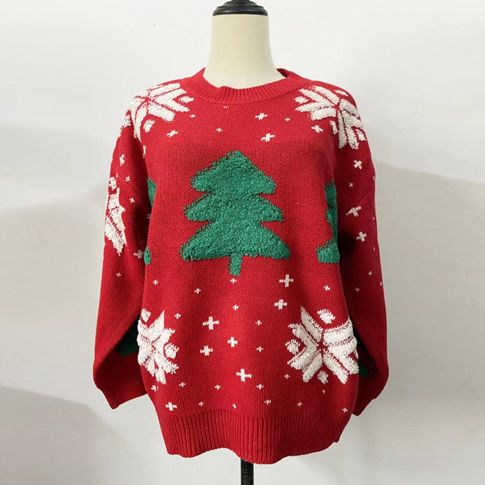 O- neck Pullover Christmas Sweater Tops - Horizon Bliss