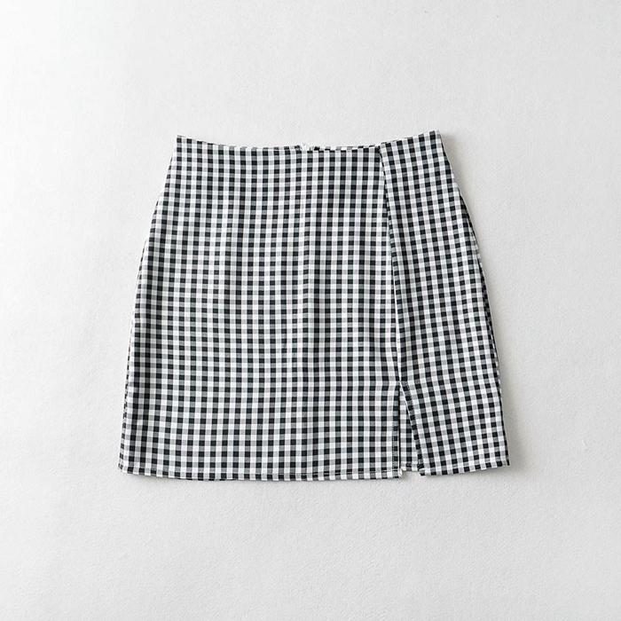 plaid women split skirt - Horizon Bliss