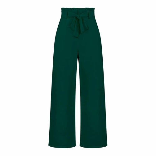 Women's Casual Wide-Leg Trousers with Belt - Horizon Bliss