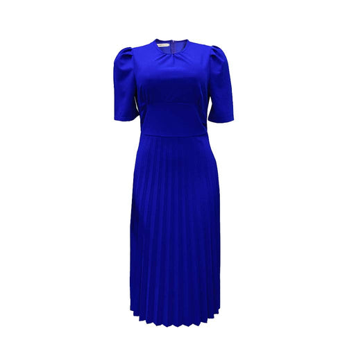 Short Sleeve Pleated Solid Color Plus Size Dress - Horizon Bliss