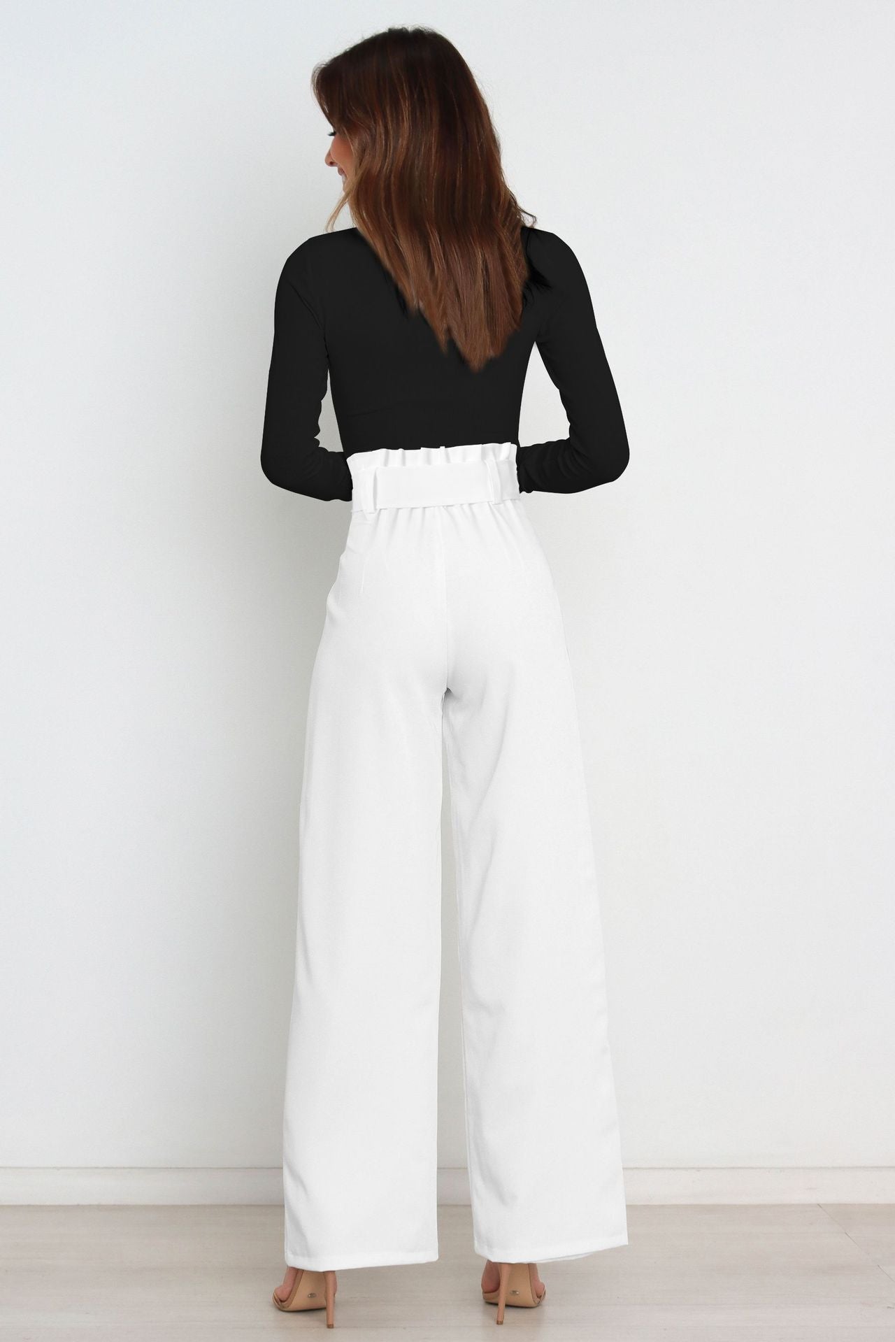 Women's Casual Wide-Leg Trousers with Belt - Horizon Bliss