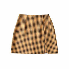 A-line Women Vintage Plaid Skirt - Horizon Bliss