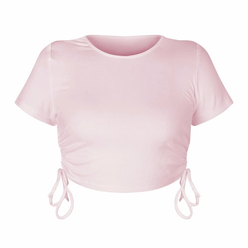 Sexy Crop Top with Drawstring Tie - Horizon Bliss