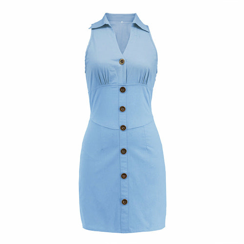 Sleeveless Denim Dress - Horizon Bliss