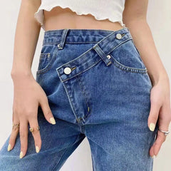 Jeans For Girls Baggy Jeans Woman High Waist Streetwear Denim Trousers - Horizon Bliss