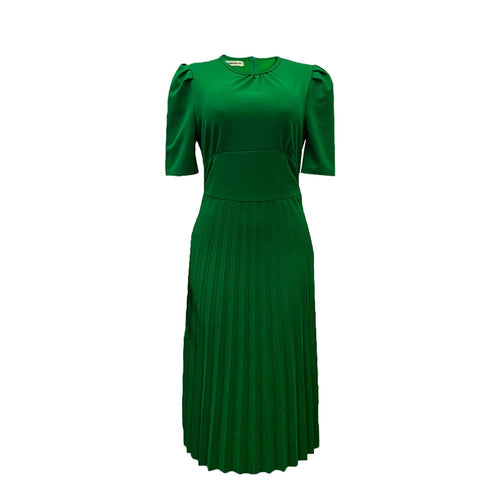 Short Sleeve Pleated Solid Color Plus Size Dress - Horizon Bliss