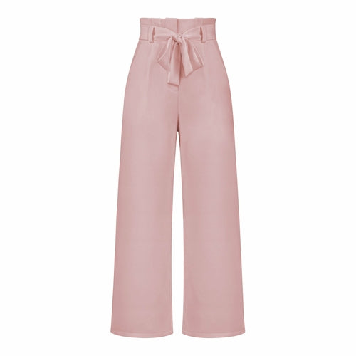 Women's Casual Wide-Leg Trousers with Belt - Horizon Bliss