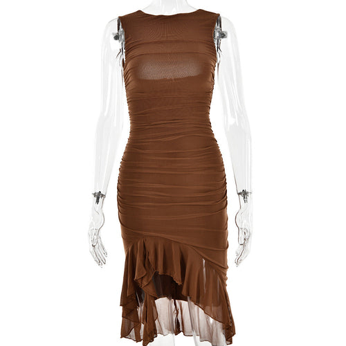 Sleeveless Sexy Sheath Pleated Dress - Horizon Bliss