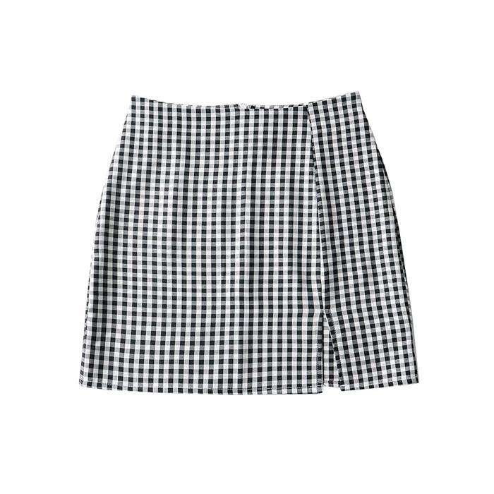 plaid women split skirt - Horizon Bliss