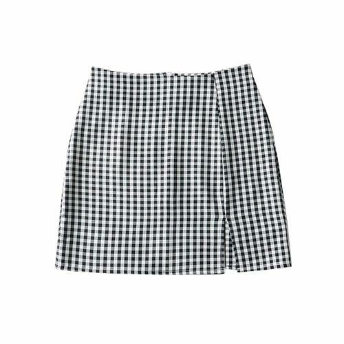 plaid women split skirt - Horizon Bliss