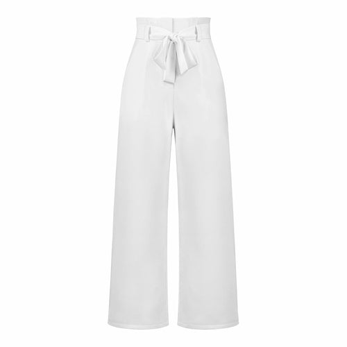 Women's Casual Wide-Leg Trousers with Belt - Horizon Bliss