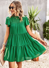 Solid Short Sleeve Dress - Horizon Bliss