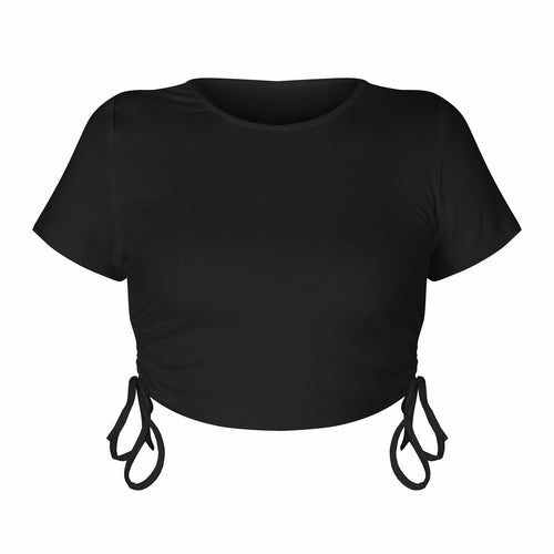 Sexy Crop Top with Drawstring Tie - Horizon Bliss