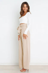 Women's Casual Wide-Leg Trousers with Belt - Horizon Bliss