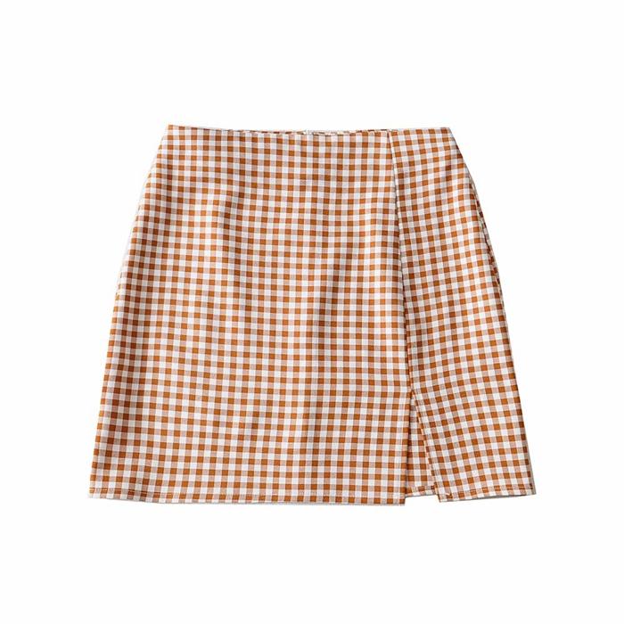 A-line Women Vintage Plaid Skirt - Horizon Bliss