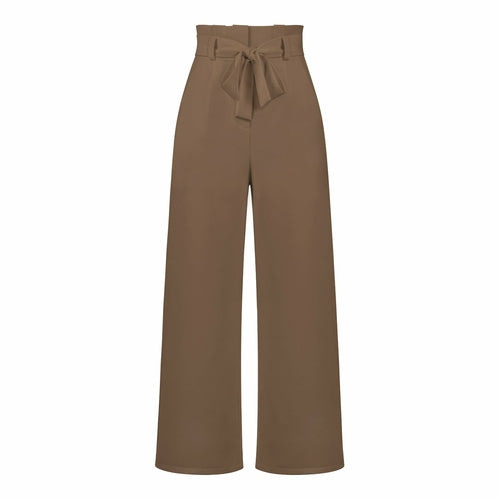 Women's Casual Wide-Leg Trousers with Belt - Horizon Bliss