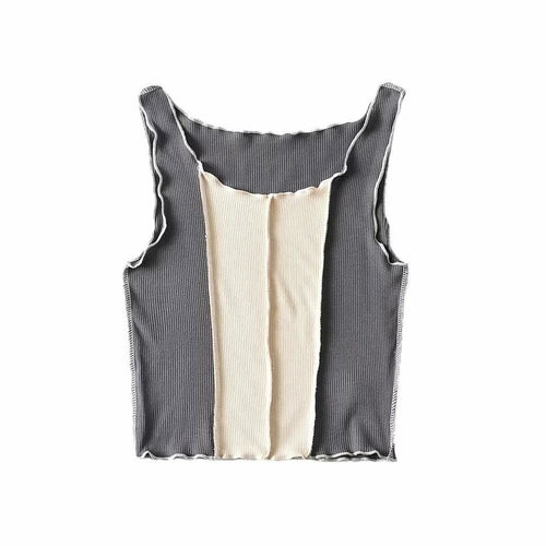 Patchwork Hit Color Women Tank Top - Horizon Bliss