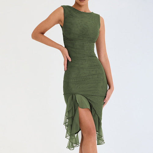 Sleeveless Sexy Sheath Pleated Dress - Horizon Bliss