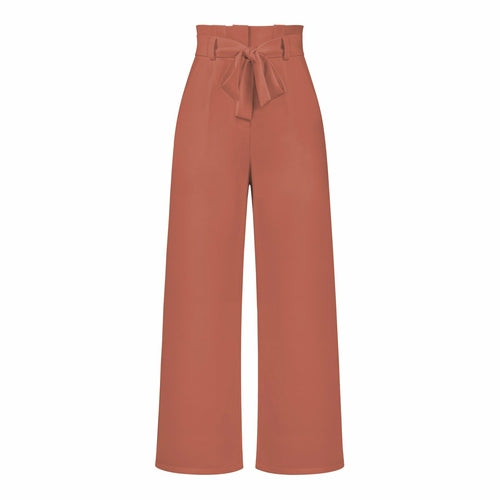 Women's Casual Wide-Leg Trousers with Belt - Horizon Bliss