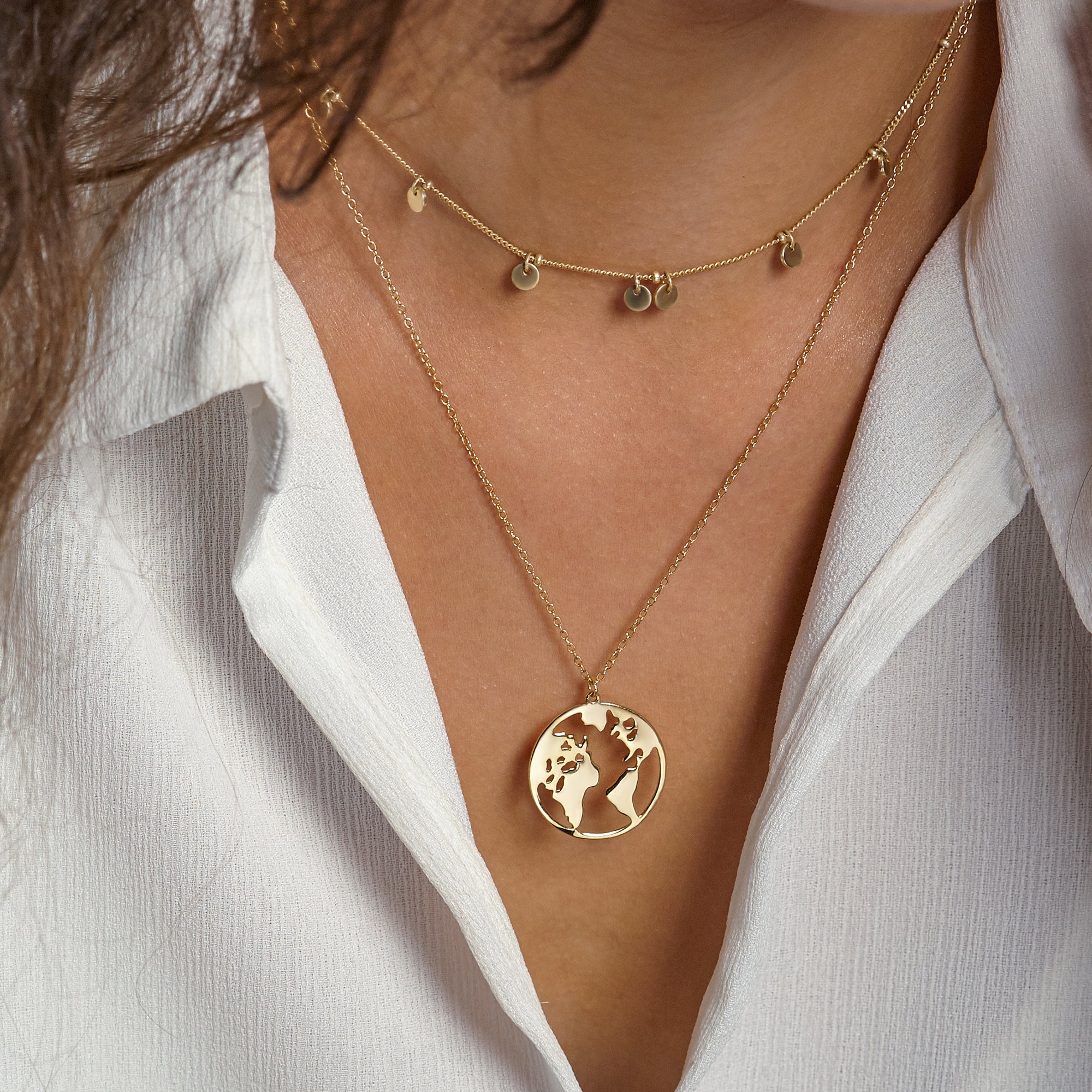 World Map Necklace Globetrotter Necklace - Horizon Bliss