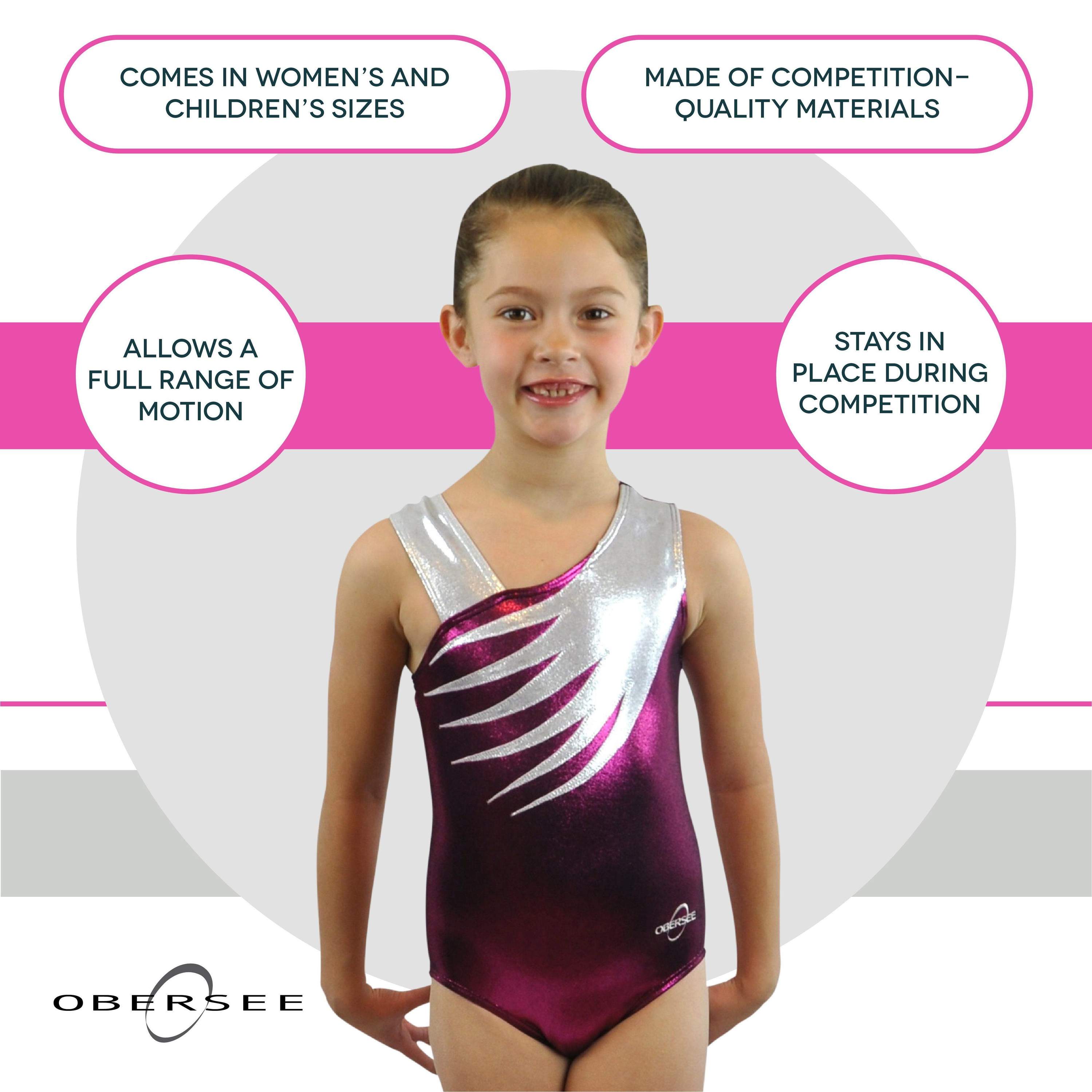 O3GL036 Obersee Girls Gymnastics Leotard One-Piece Athletic Activewear - Horizon Bliss