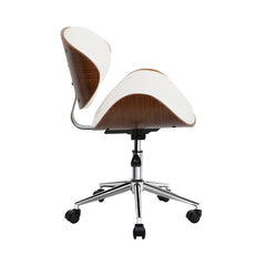 Artiss Wooden & PU Leather Office Desk Chair - White - Horizon Bliss