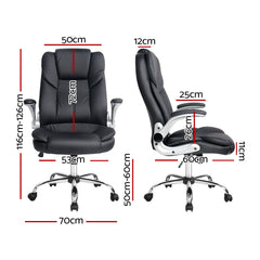 PU Leather Executive Office Desk Chair - Black - Horizon Bliss