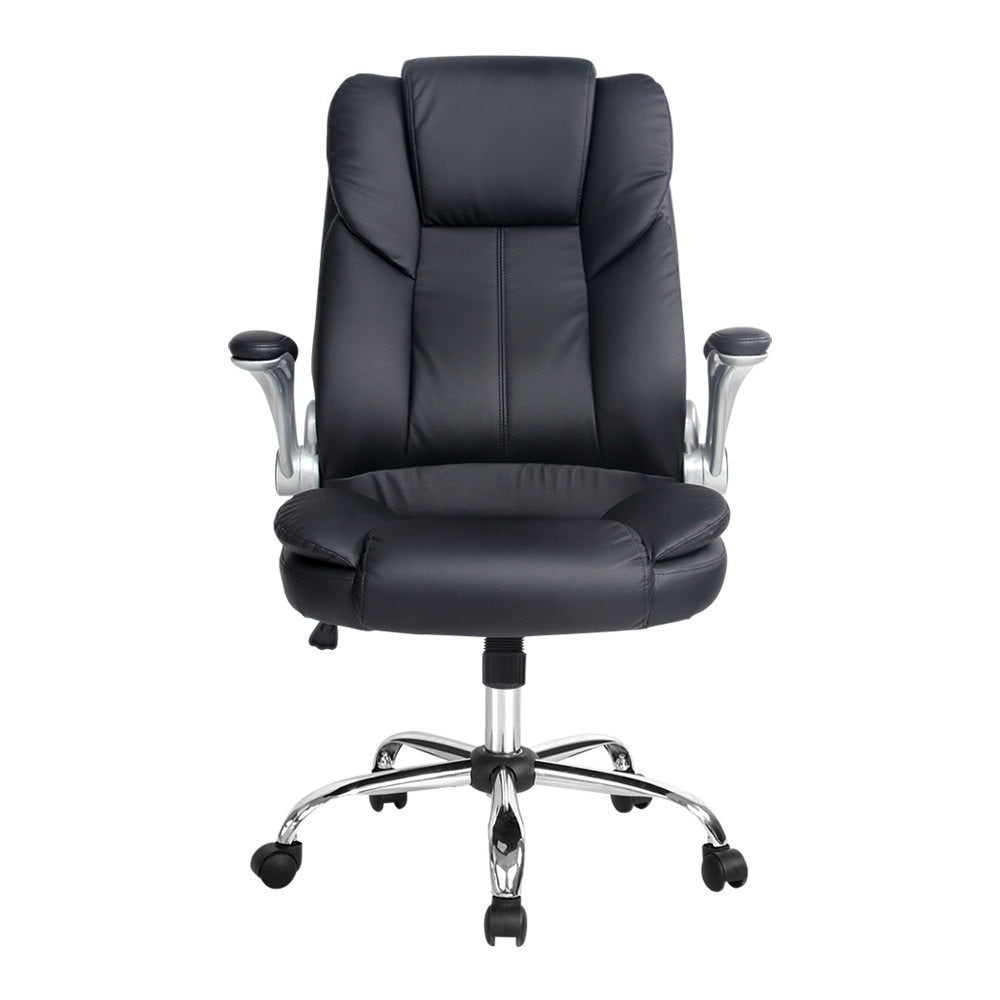 PU Leather Executive Office Desk Chair - Black - Horizon Bliss