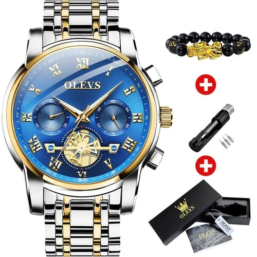 Olevs Top Brand Men's Watches Classic Roman Scale Dial Luxury Wrist - Horizon Bliss