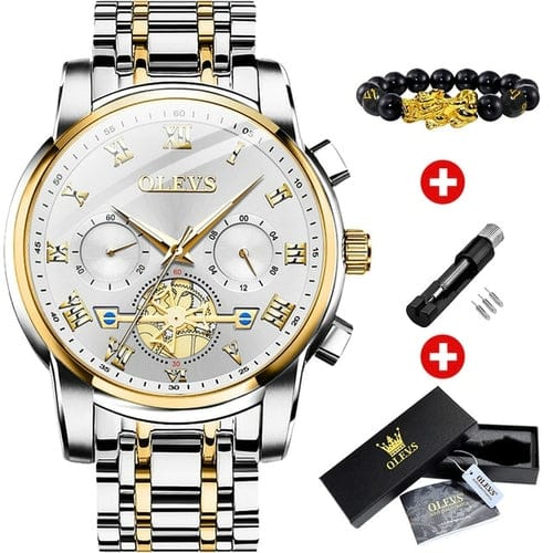 Olevs Top Brand Men's Watches Classic Roman Scale Dial Luxury Wrist - Horizon Bliss