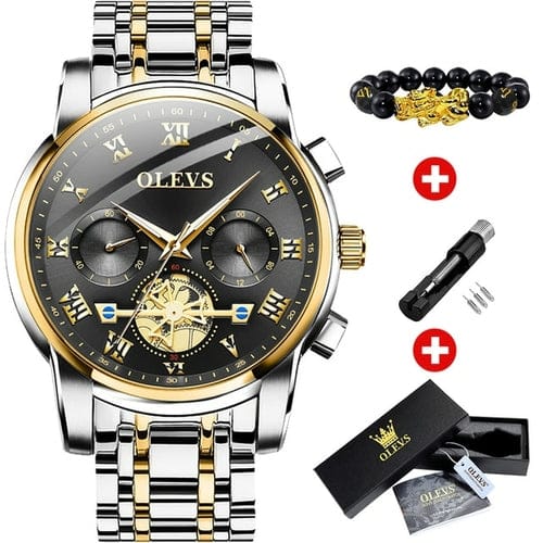 Olevs Top Brand Men's Watches Classic Roman Scale Dial Luxury Wrist - Horizon Bliss