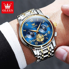 Olevs Top Brand Men's Watches Classic Roman Scale Dial Luxury Wrist - Horizon Bliss