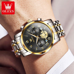 Olevs Top Brand Men's Watches Classic Roman Scale Dial Luxury Wrist - Horizon Bliss