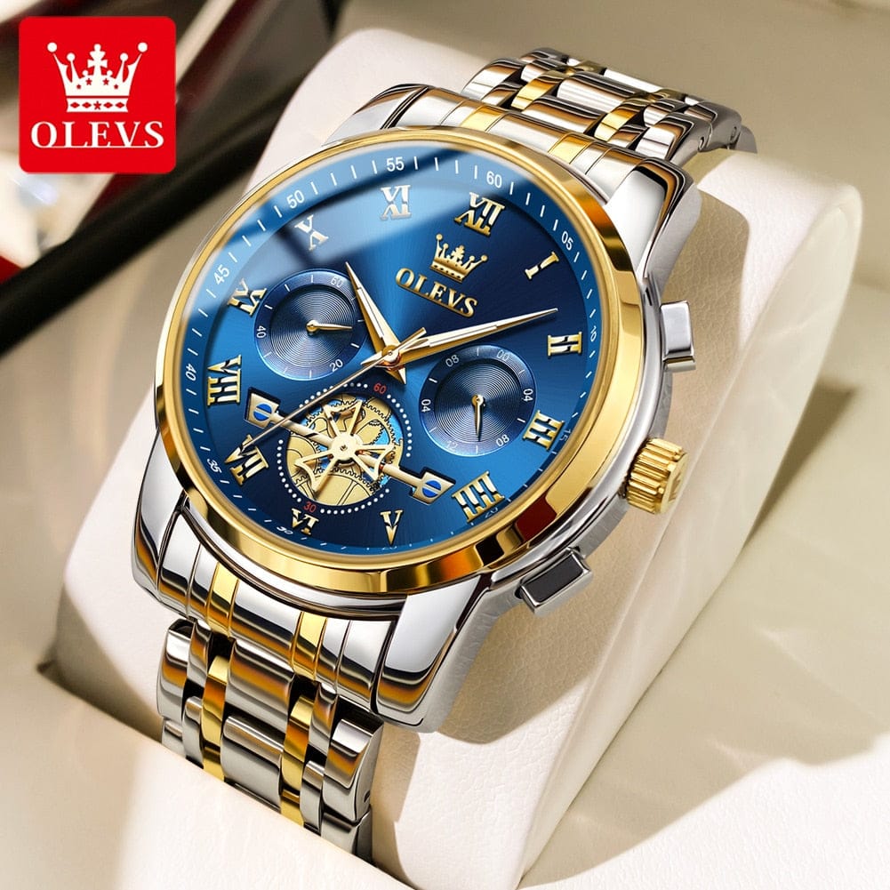 Olevs Top Brand Men's Watches Classic Roman Scale Dial Luxury Wrist - Horizon Bliss