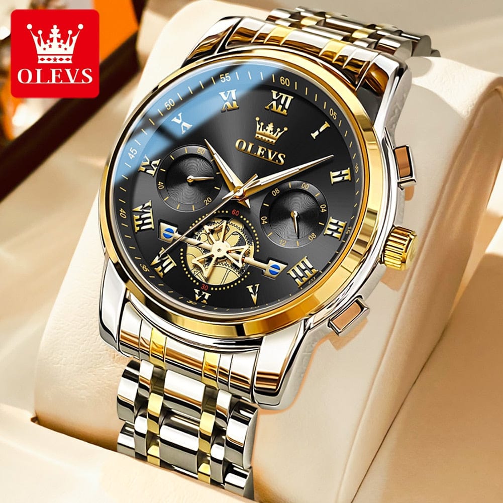 Olevs Top Brand Men's Watches Classic Roman Scale Dial Luxury Wrist - Horizon Bliss