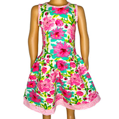 AnnLoren Little & Big Girls Spring Summer Floral Sleeveless Boutique - Horizon Bliss