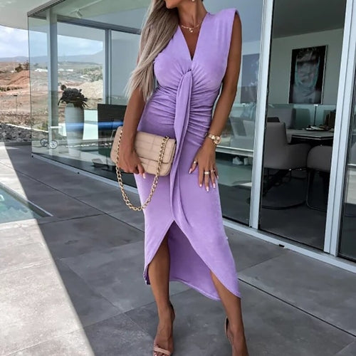 Deep V-Neck Maxi Dress - Horizon Bliss