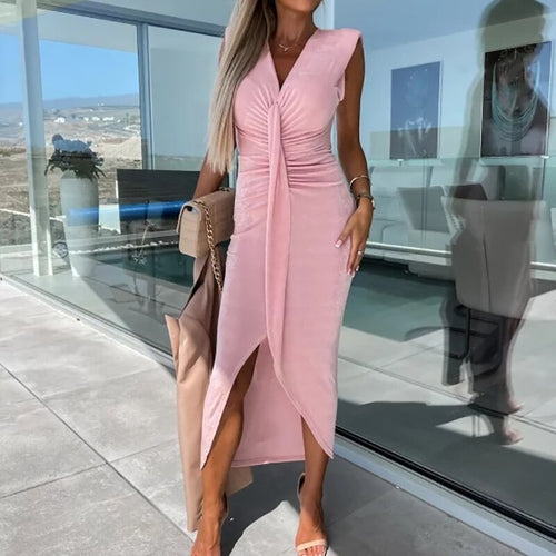 Deep V-Neck Maxi Dress - Horizon Bliss