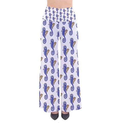 Bell Bottom Cotton Palazzo pants Seahorse Pattern Flare - Horizon Bliss