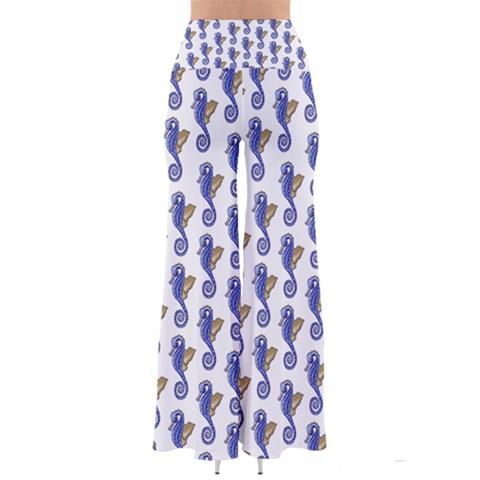 Bell Bottom Cotton Palazzo pants Seahorse Pattern Flare - Horizon Bliss