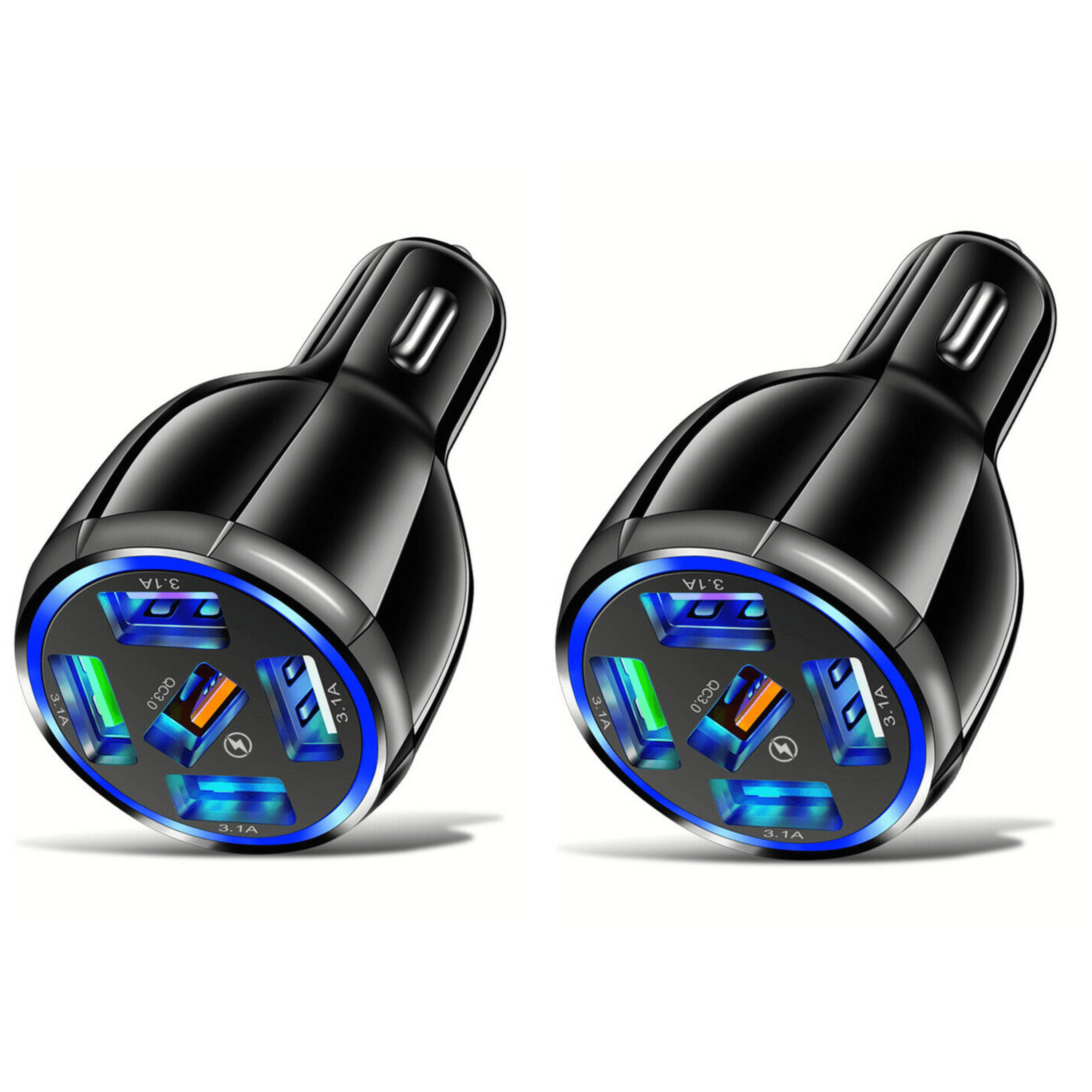 2 Pack PBG 5 Port USB Fast Car Charger with LED Display Charge 5 - Horizon Bliss