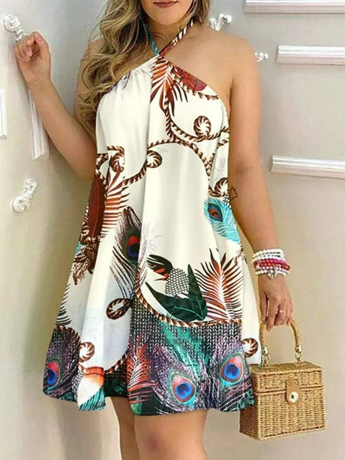 Print Backless Summer Dress - Horizon Bliss