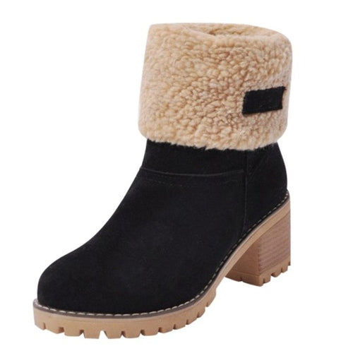 Plus Size Martin Snow Boots Short Bootie Footwear - Horizon Bliss