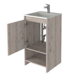 Bathroom Vanity Poket, Single Door Cabinet, Two Shelves, Light Gray - Horizon Bliss