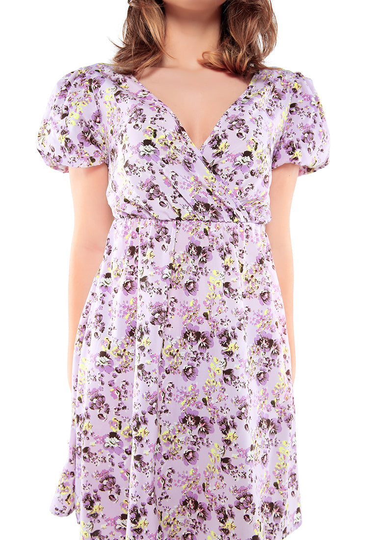 Floral Short Cut Out Dress