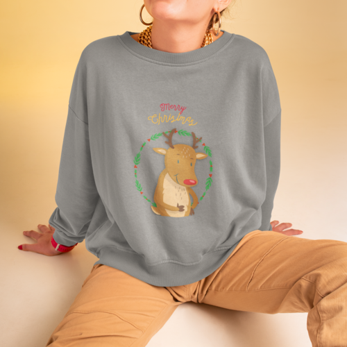 Womens Reindeer Crewneck Sweatshirt