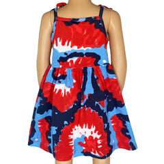 AnnLoren Big Little Girls 4th of July Tie Dye Summer Swing Dress - Horizon Bliss