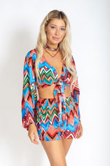 Rainbow Waves Bohemian Cloth Shorts - Horizon Bliss