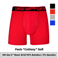 REG Support 6 Inch Boxer Briefs Bamboo Available in Black, Red, Gray, - Horizon Bliss