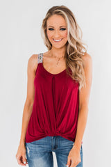 Red Somewhere Next To You Twist Summer Tank Top - Horizon Bliss